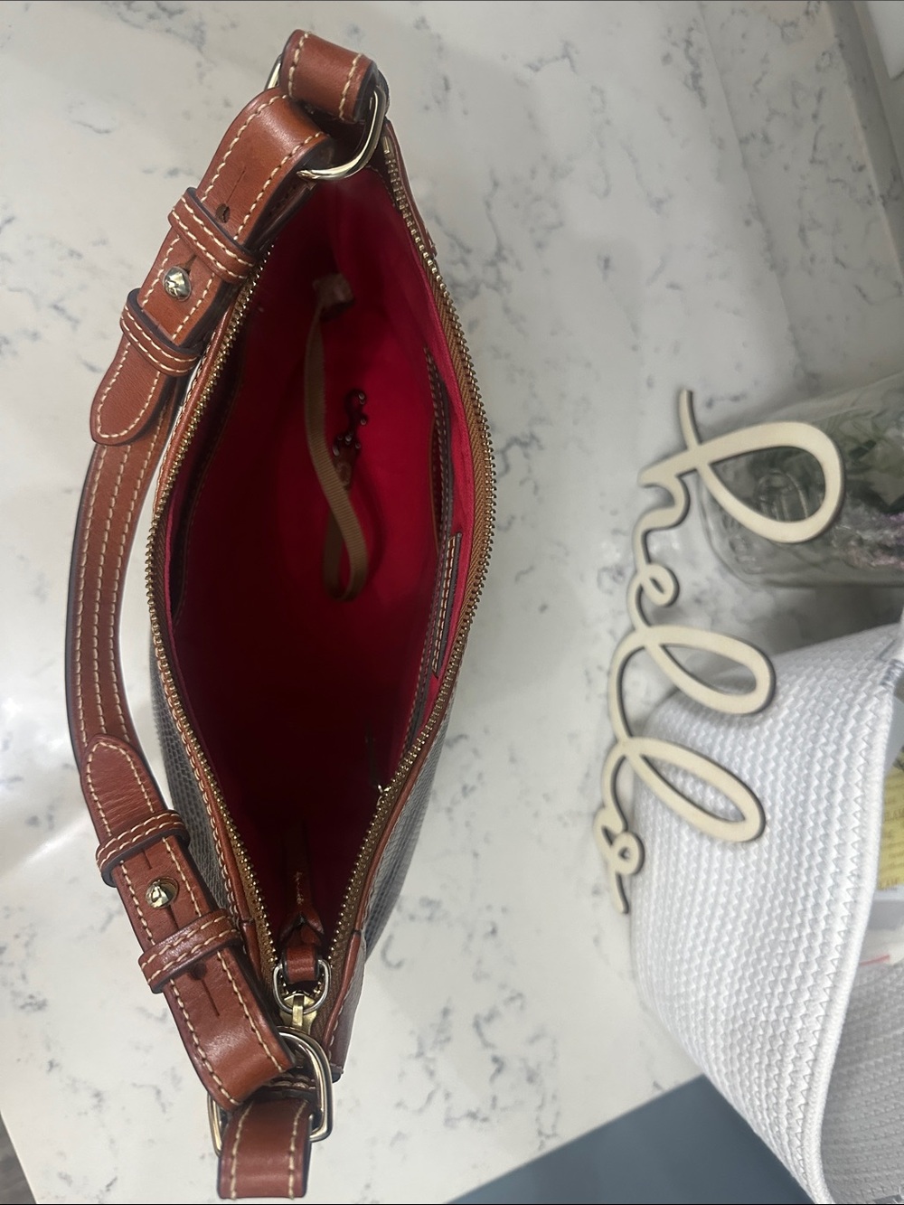 Dooney & Bourke Gray Lizard-Embossed Hobo Bag - Picture 10 of 14